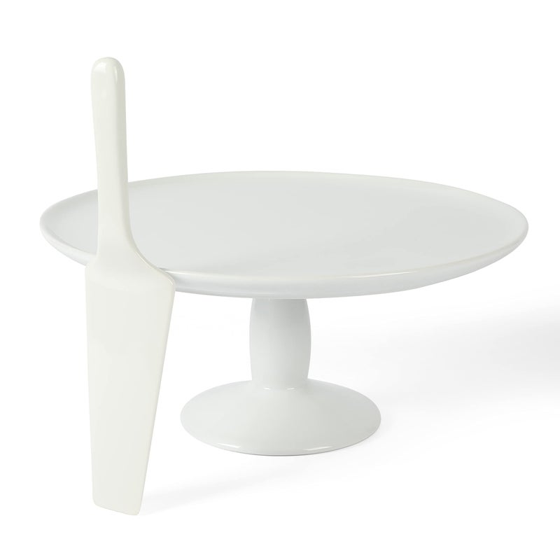 Martha Stewart 12 x 57 Stoneware Cake Stand WServer  White