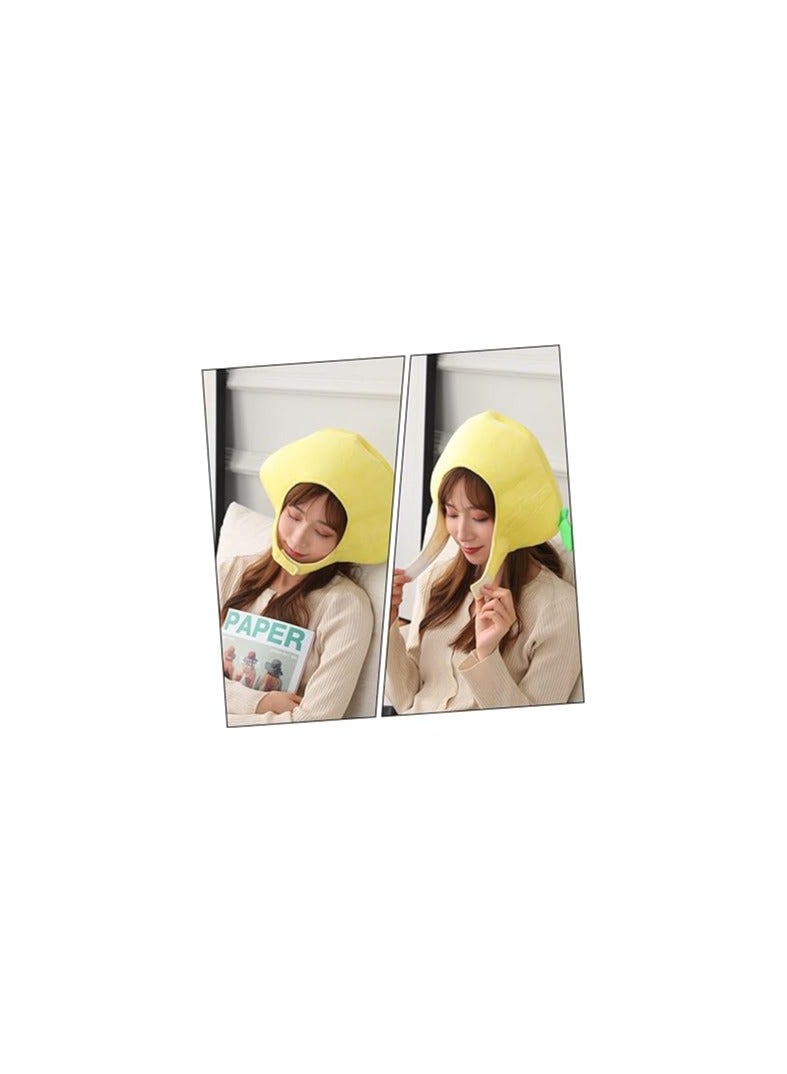 SYOSI Lemon Head Cover, 1 Pack Lemon Hood, Adorable Yellow Lemon Beret for Children, Soft PP Cotton Hood, Comfortable Plush Party Hat, Fun Costume Accessory for Kids, for Dress-Up and Photo Props, One Size - Image 5