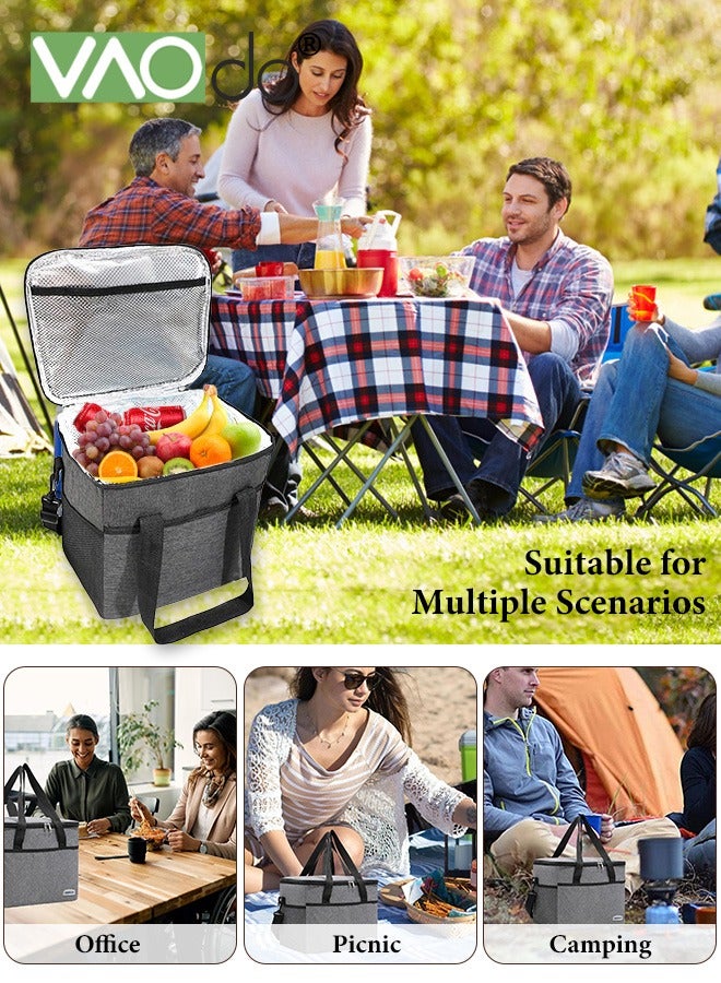 VAOdo 22L Lage Lunch Box Bag Reusable Insulated Tote Bags Picnic Ice Cooler, Leak Proof Shoulder Strap Adjustable for Men Women  - Image 2