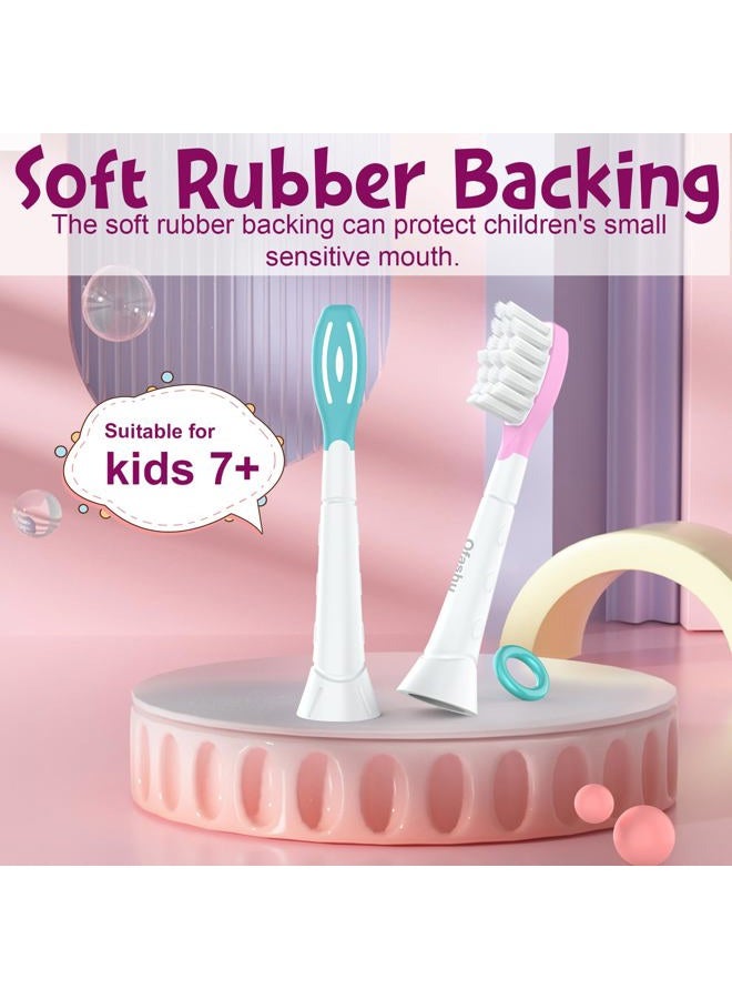Ofashu Kids Replacement Toothbrush Head for Sonicare: Ofashu Children Sonic Electric Toothbrush Brush Head for Philips 6321 6340 6032/94 6042, 8 Packs for Boys Girls 7+, Pink & Green - Image 5