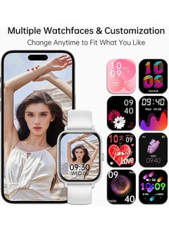 RollsTimi  Smart Watch for Women Men Heart Rate Monitor Fitness Tracker, White Smart Watches for Women Digital Mens Watches Answer Call Waterproof Running Smartwatch Compatible Android IOS  - Image 2