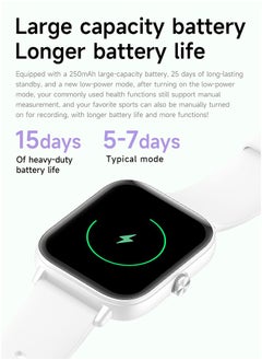RollsTimi  Smart Watch for Women Men Heart Rate Monitor Fitness Tracker, White Smart Watches for Women Digital Mens Watches Answer Call Waterproof Running Smartwatch Compatible Android IOS  - Image 4