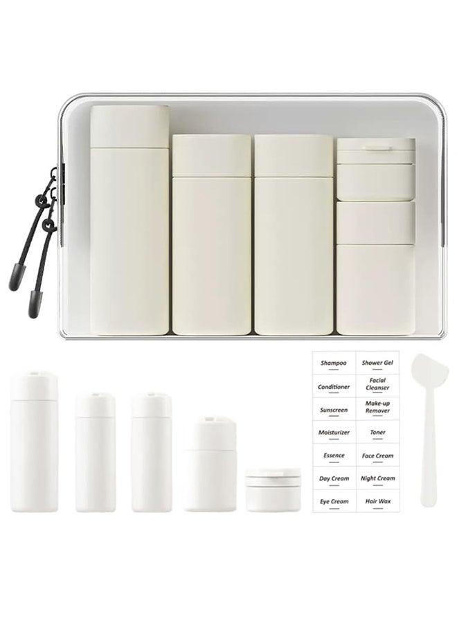 GIFT 5Pack Travel Bottles Set, Silicone Plastic Travel Containers for Toiletries,Leak Proof Travel Bottles, Leak Travel Bottles for TSA Approved, Refillable Travel Size Bottles, Perfect for Travel and Camping (White) - Image 1