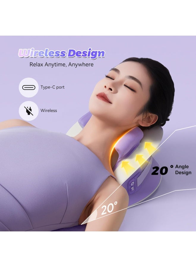 بلو فاير جهاز مساج الرقبة مع حرارة وتقنية شيatsu ثلاثية الأبعاد 6D – محاكاة تدليك اليد البشرية | جهاز لاسلكي للرقبة والكتفين والظهر والساقين | مؤقت ذكي 10 دقائق مع مستويين حرارة | جهاز استرخاء وتخفيف الألم للاستخدام المنزلي والسفر - Image 4