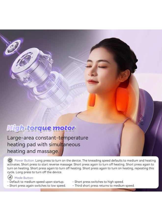 بلو فاير جهاز مساج الرقبة مع حرارة وتقنية شيatsu ثلاثية الأبعاد 6D – محاكاة تدليك اليد البشرية | جهاز لاسلكي للرقبة والكتفين والظهر والساقين | مؤقت ذكي 10 دقائق مع مستويين حرارة | جهاز استرخاء وتخفيف الألم للاستخدام المنزلي والسفر - Image 3