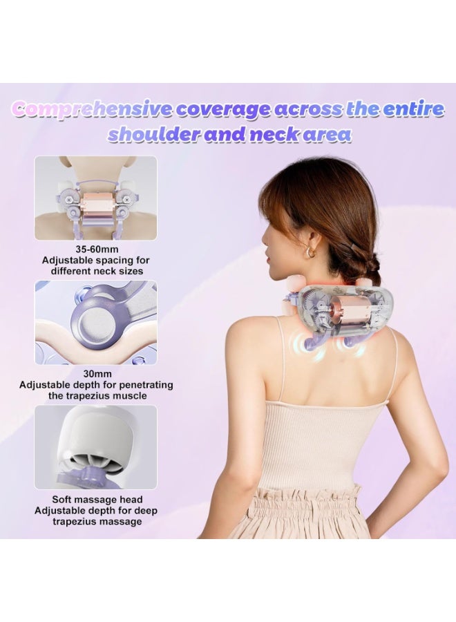 بلو فاير جهاز مساج الرقبة مع حرارة وتقنية شيatsu ثلاثية الأبعاد 6D – محاكاة تدليك اليد البشرية | جهاز لاسلكي للرقبة والكتفين والظهر والساقين | مؤقت ذكي 10 دقائق مع مستويين حرارة | جهاز استرخاء وتخفيف الألم للاستخدام المنزلي والسفر - Image 2