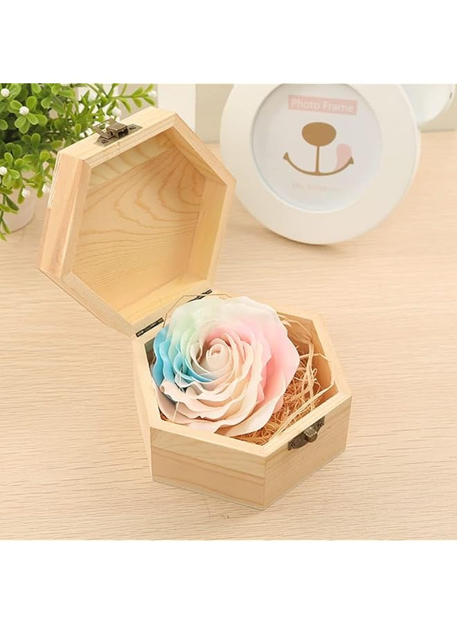 إيروريكس صندوق تخزين خشبي غير مكتمل الشكل سداسي الشكل غير مطلي مع غطاء مفصلي، صندوق مجوهرات خشبي، صندوق تخزين يدوي الصنع، حافظة كنز للمجوهرات الفنية، هدايا تذكارية للتخزين المنزلي - Image 2