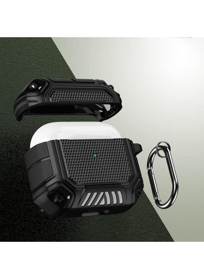 AirPods Pro 2/2022 Case, Military Design TPU Hard Shell, Full-Body Rugged Protective Cover Shockproof, Secure Lock Clip with Keychain for AirPod Pro 2/2022[Front LED Visible] (Blue) - Image 2