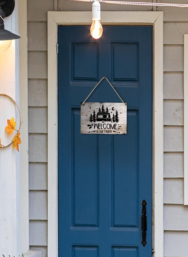 PHAMTE Welcome to Our Camper Farmhouse Printed Wood Plaque Sign Wall Hanging,Rustic Hanging Wall Signs for Travel Trailer Campsite Decor, Funny RV Camping Signs, Campers Camping Lovers Gifts 12 x 6 Inches - Image 4