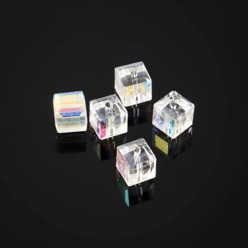 Adabele 50pcs Adabele Austrian 6mm Faceted Cube Crystal Loose Beads Clear AB Compatible with Swarovski Crystals Preciosa 5601 SSC602 - Image 2