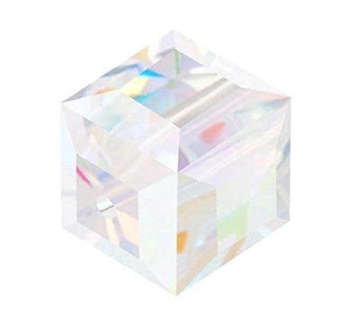Adabele 50pcs Adabele Austrian 6mm Faceted Cube Crystal Loose Beads Clear AB Compatible with Swarovski Crystals Preciosa 5601 SSC602 - Image 1