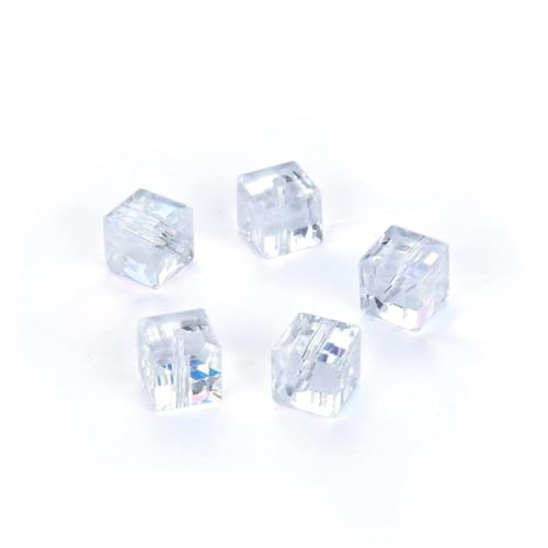 Adabele 50pcs Adabele Austrian 6mm Faceted Cube Crystal Loose Beads Clear AB Compatible with Swarovski Crystals Preciosa 5601 SSC602 - Image 4