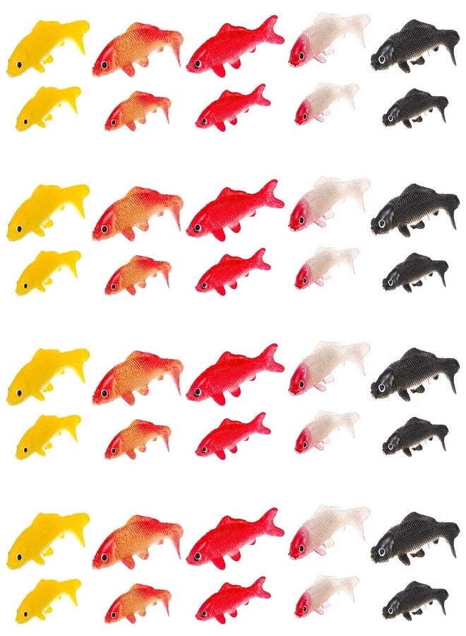 ZENFUN 50 Packs Mini Koi Fish, Cute Miniature Fish Fake, Plastic Small Koifish, Tiny Fish Model Bulk for Ornament Supplies, Cake Decoration,Tank DIY, Fairy Garden Supplies - Image 1