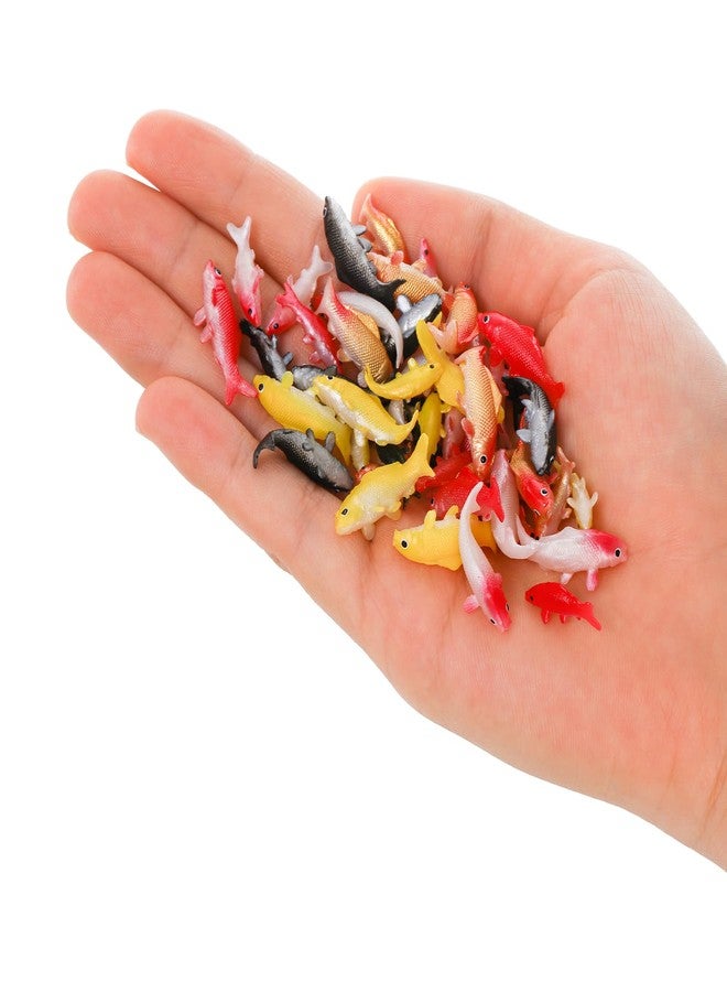 ZENFUN 50 Packs Mini Koi Fish, Cute Miniature Fish Fake, Plastic Small Koifish, Tiny Fish Model Bulk for Ornament Supplies, Cake Decoration,Tank DIY, Fairy Garden Supplies - Image 3