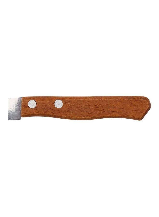 Royalford 2 pcs Fruit Knife Set, Stainless Steel Blade, Wooden handle RF10771 Serrated Blades, Wooden Handle Perfect for Slicing, Garnishing, Mincing BROWN - Image 4