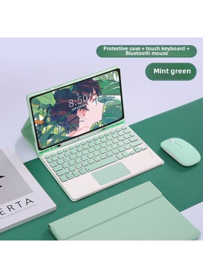 Applicable To Samsung A9Plus With Pen Slot Protective Cover S9FE Split Bluetooth Touch Keyboard X810 Colorful Backlight-Color:Light Green ]-Product Type:Tab S9FEPlus 12.4(X610/616) With 10-inch Keyboard  - Image 1