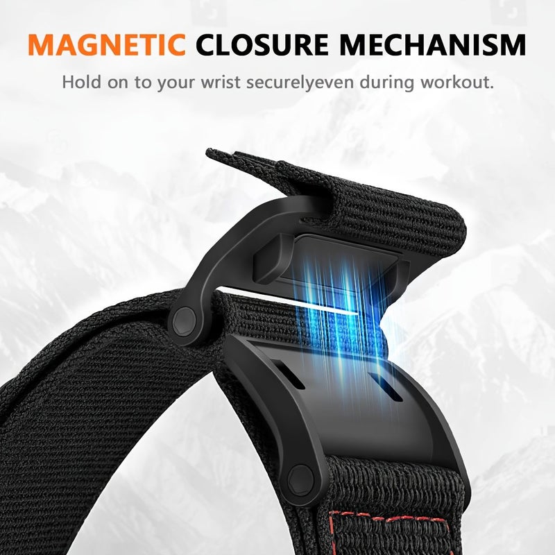 Dark Blue 20mm Nylon Magnetic Strap for Samsung Galaxy Watch 7 6 5 4 Classic 41mm 44mm - Image 4