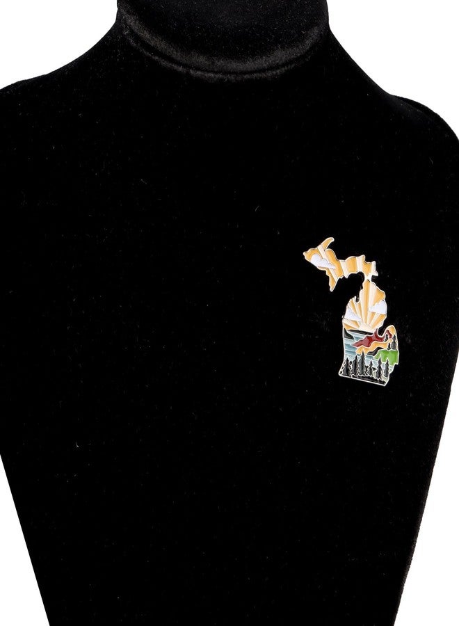 PLITI Travel Gift Souvenir State Shape Brooch Pin for Friends (Michig Pin) - Image 3