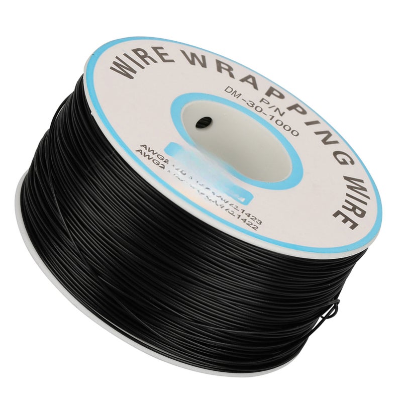 1 لفة سلك لف سلك نحاسي مفرد 30AWG مقاس القلب 0.25 مم (أسود) - Image 5