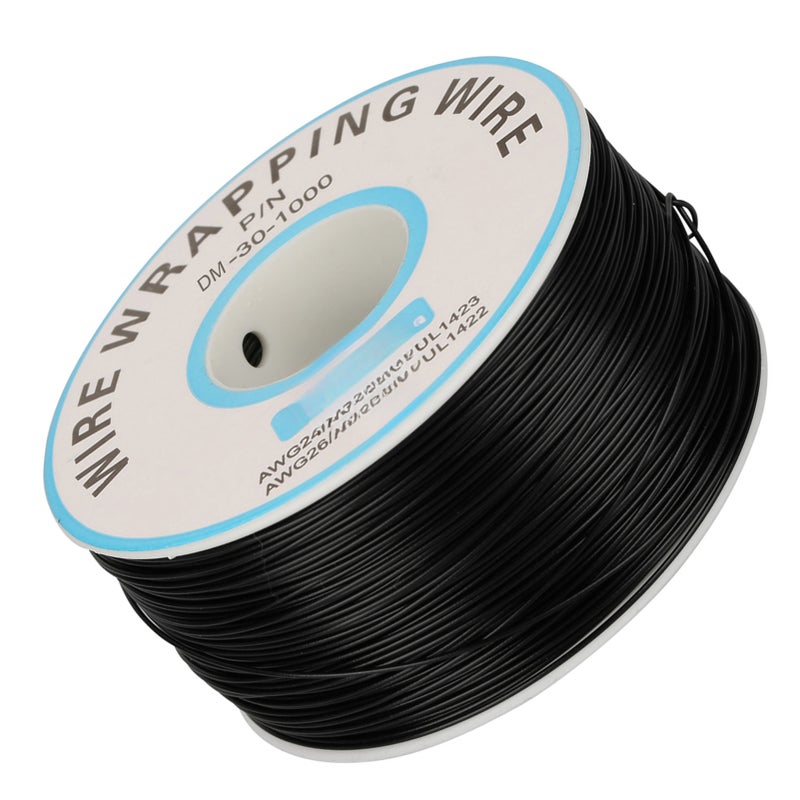 1 لفة سلك لف سلك نحاسي مفرد 30AWG مقاس القلب 0.25 مم (أسود) - Image 3