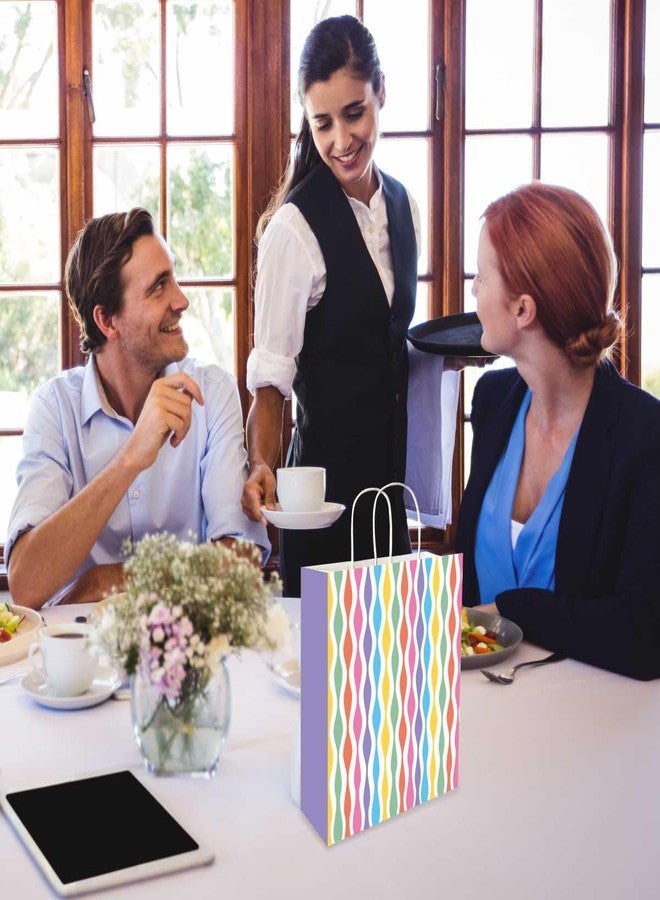 Omnipresent Pack 90 GSM Stripes Printed Attractive Small Party Paper Gift Bags, Set of 12, Ideal For Kids Birthday Gifts, Birthday Return Gifts, & Kids Theme Party (Size:9.4x7.9x3 inch) - Image 4