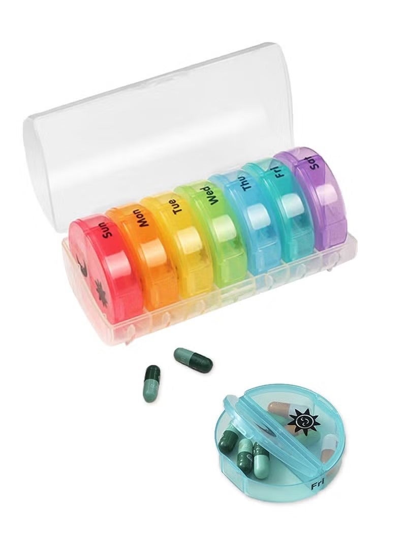 general Box For Storing 7-Day Medicines, Suitable For Travel And Tourism. Portable Medicine Box, Food Grade Material, For Storing Vitamins, Cod Liver Oil, Pills. - Image 1