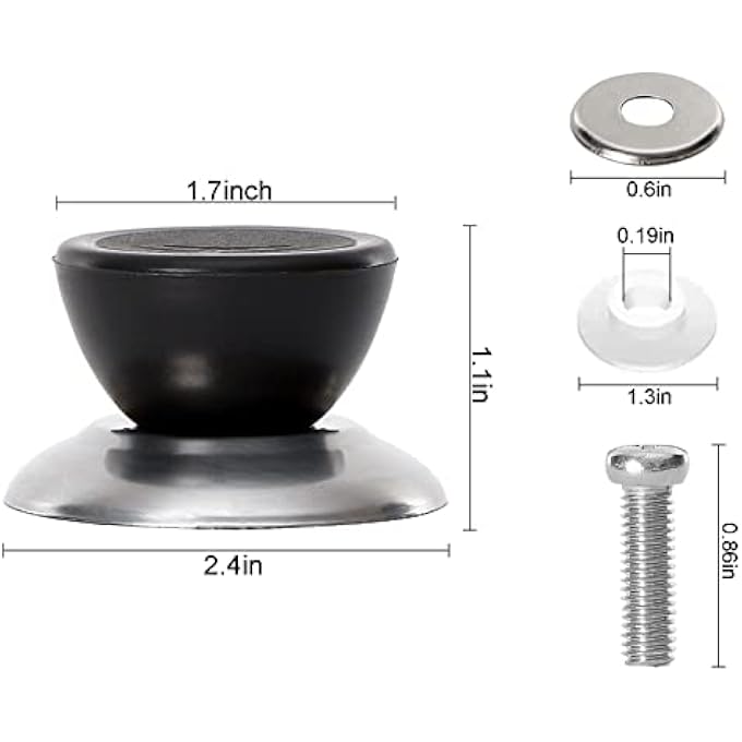 Unity 6 Pcs Pot Lid Knobs Universal Kitchen Cookware Lid Handles Replacement Lifting Handle HeatResistant Pot Pan Lids Knob Handle Home Kitchen Cookware Cover Pan Parts Set With Screws - Image 3