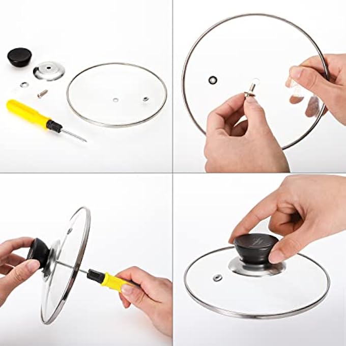 Unity 6 Pcs Pot Lid Knobs Universal Kitchen Cookware Lid Handles Replacement Lifting Handle HeatResistant Pot Pan Lids Knob Handle Home Kitchen Cookware Cover Pan Parts Set With Screws - Image 5