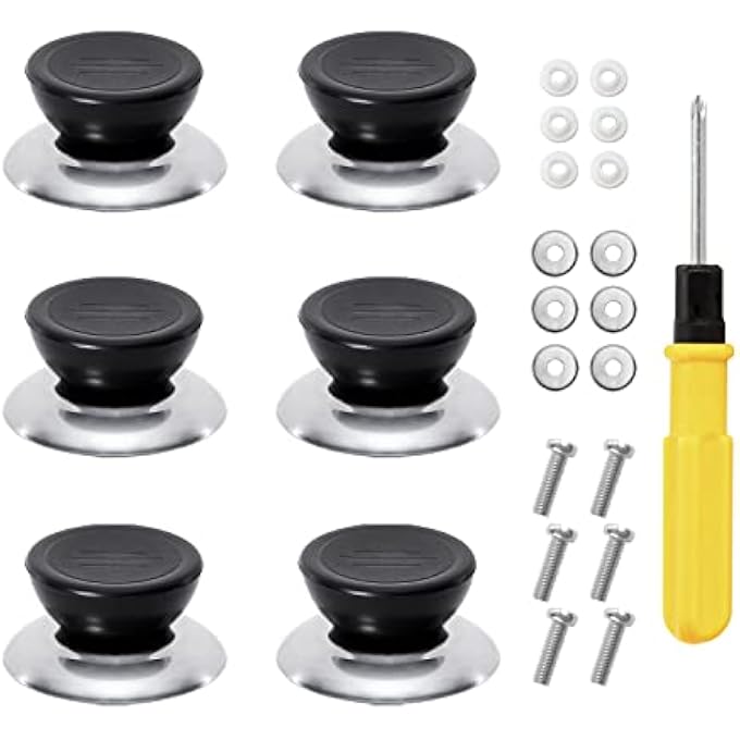 Unity 6 Pcs Pot Lid Knobs Universal Kitchen Cookware Lid Handles Replacement Lifting Handle HeatResistant Pot Pan Lids Knob Handle Home Kitchen Cookware Cover Pan Parts Set With Screws - Image 2