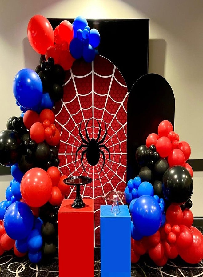 YMSZ Red Blue and Black Balloons, 67pcs 12 Inch Spider Theme Balloon with Royal Blue Red Confetti Balloon for Boys Super Spider Hero Man Theme Birthday Party Baby Shower Graduation Party Decoration - Image 4