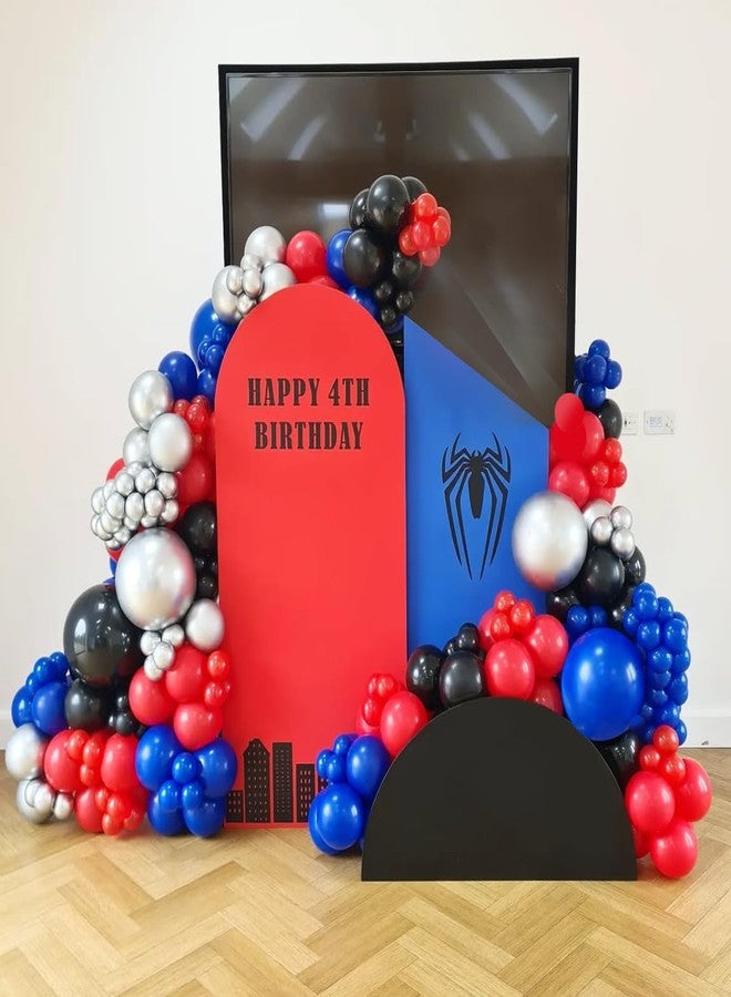 YMSZ Red Blue and Black Balloons, 67pcs 12 Inch Spider Theme Balloon with Royal Blue Red Confetti Balloon for Boys Super Spider Hero Man Theme Birthday Party Baby Shower Graduation Party Decoration - Image 5