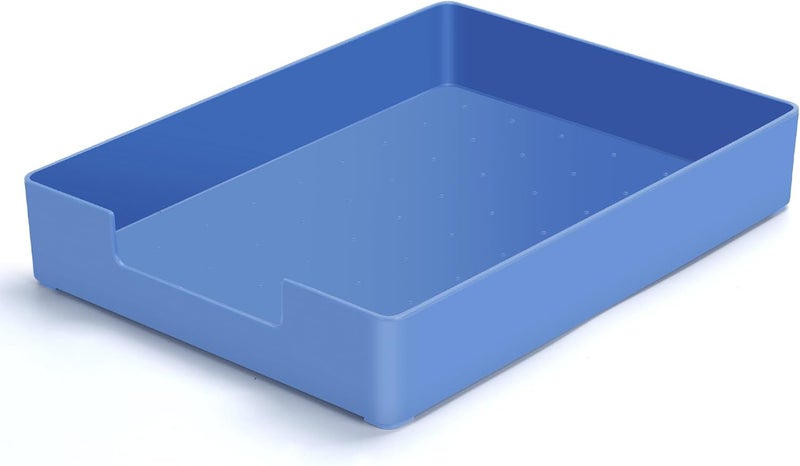 AZFUNN Letter-Size Tray Desk Letter Tray Paper Tray, Sturdy Heavy-Duty Plastic Printer Paper Tray, Single-Tier Stackable File Storage Organizer for Office Home (1, Blue) - Image 1