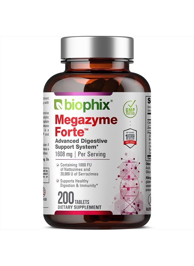 Megazyme Forte 200 Tablets - Natural Plant Proteolytic Enzymes Nattozimes Serrazimes Supports Digestive System Immune Health - pzsku/Z4F3557773801DA69B798Z/45/_/1740986274/239a1b69-2d17-42c6-beec-2a75aa805ad3