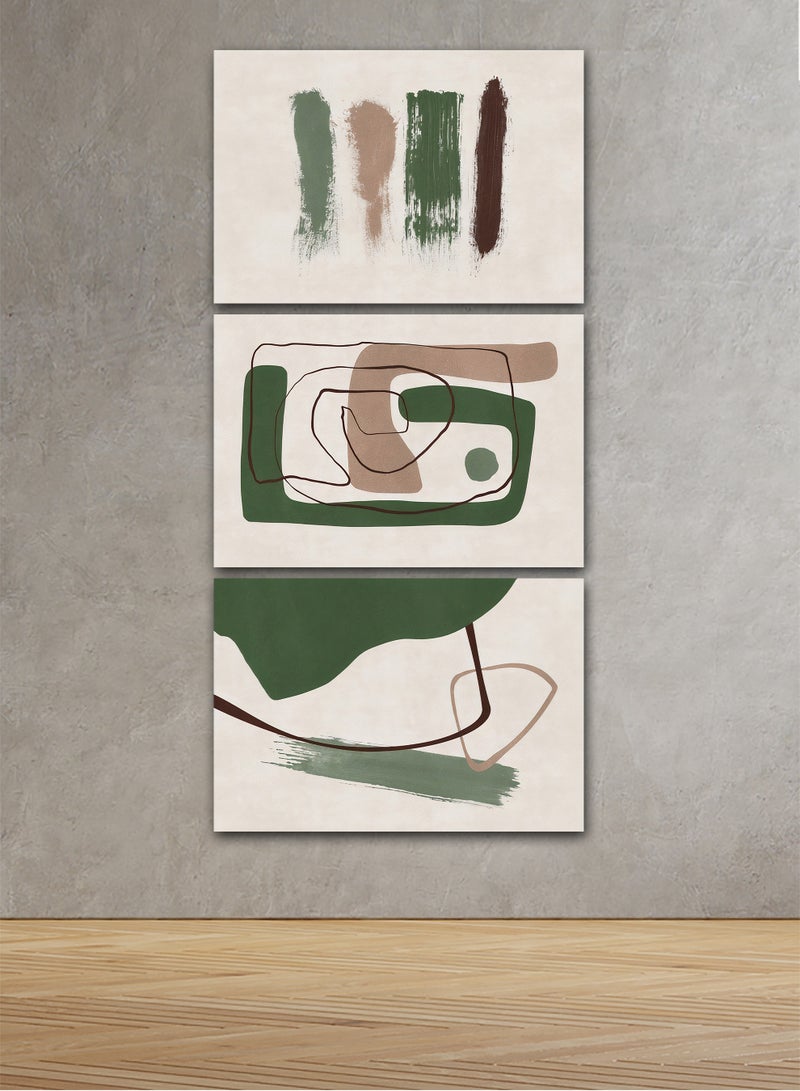 Marktna Set Of 3 Framed Canvas Wall Arts Stretched Over Wooden Frame with an Abstract Design - Image 1