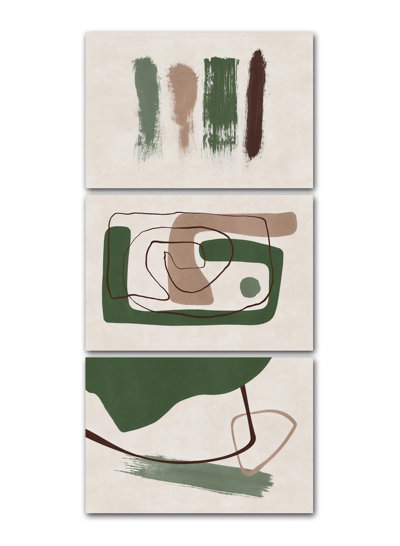 Marktna Set Of 3 Framed Canvas Wall Arts Stretched Over Wooden Frame with an Abstract Design - Image 2