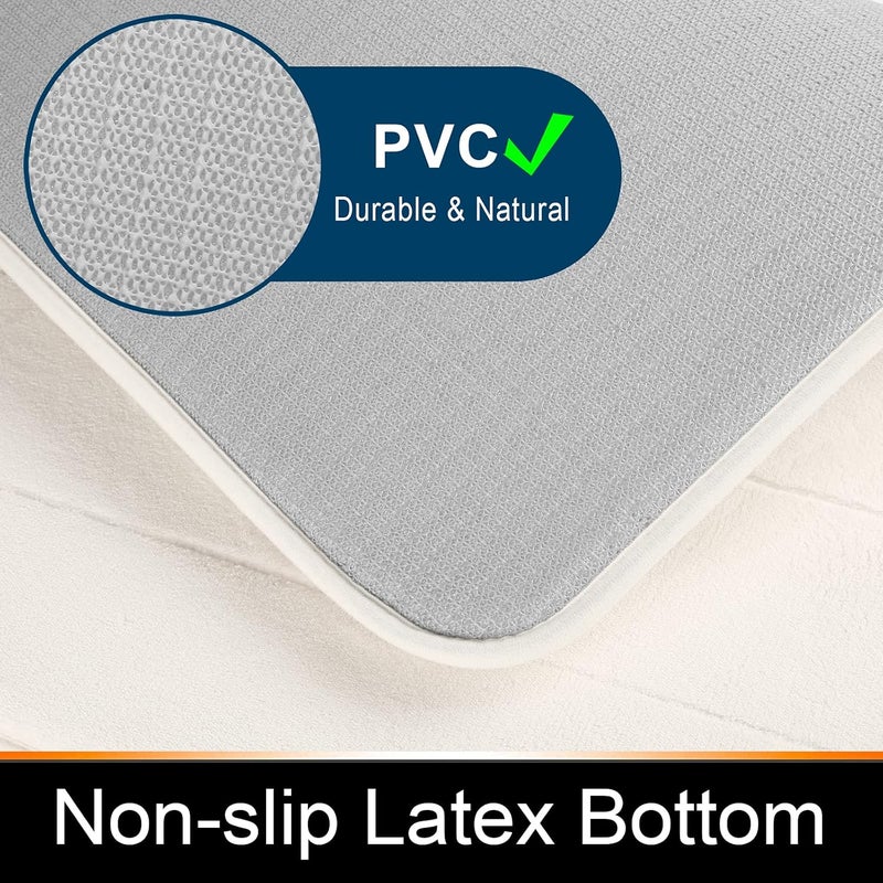 Yimobra Memory Foam Bath Mat, Super Soft Absorbent Bathroom Rug Non Slip, Quick Dry, Machine Washable Floor Carpet for Tub Shower, Home Decor Accessories, 24x17, Cream - Image 5