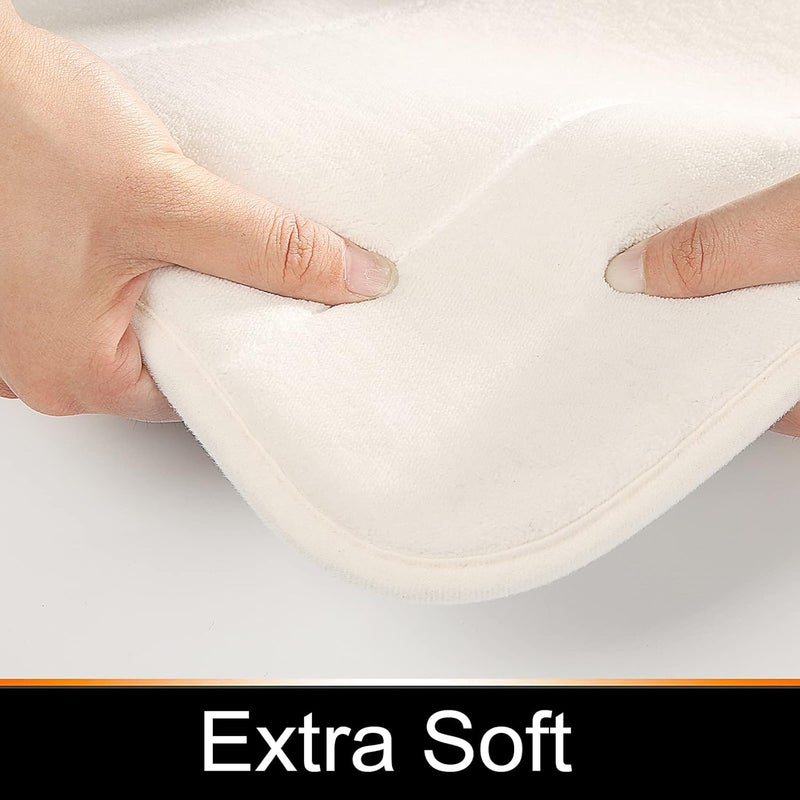 Yimobra Memory Foam Bath Mat, Super Soft Absorbent Bathroom Rug Non Slip, Quick Dry, Machine Washable Floor Carpet for Tub Shower, Home Decor Accessories, 24x17, Cream - Image 3