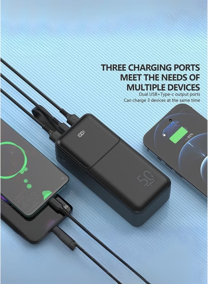 LEVINO 50000mAh Power Bank – 22.5W Fast Charging, 2 USB & 1 Type-C PD Port, Ideal for Outdoor, Camping & Home Use - Image 3