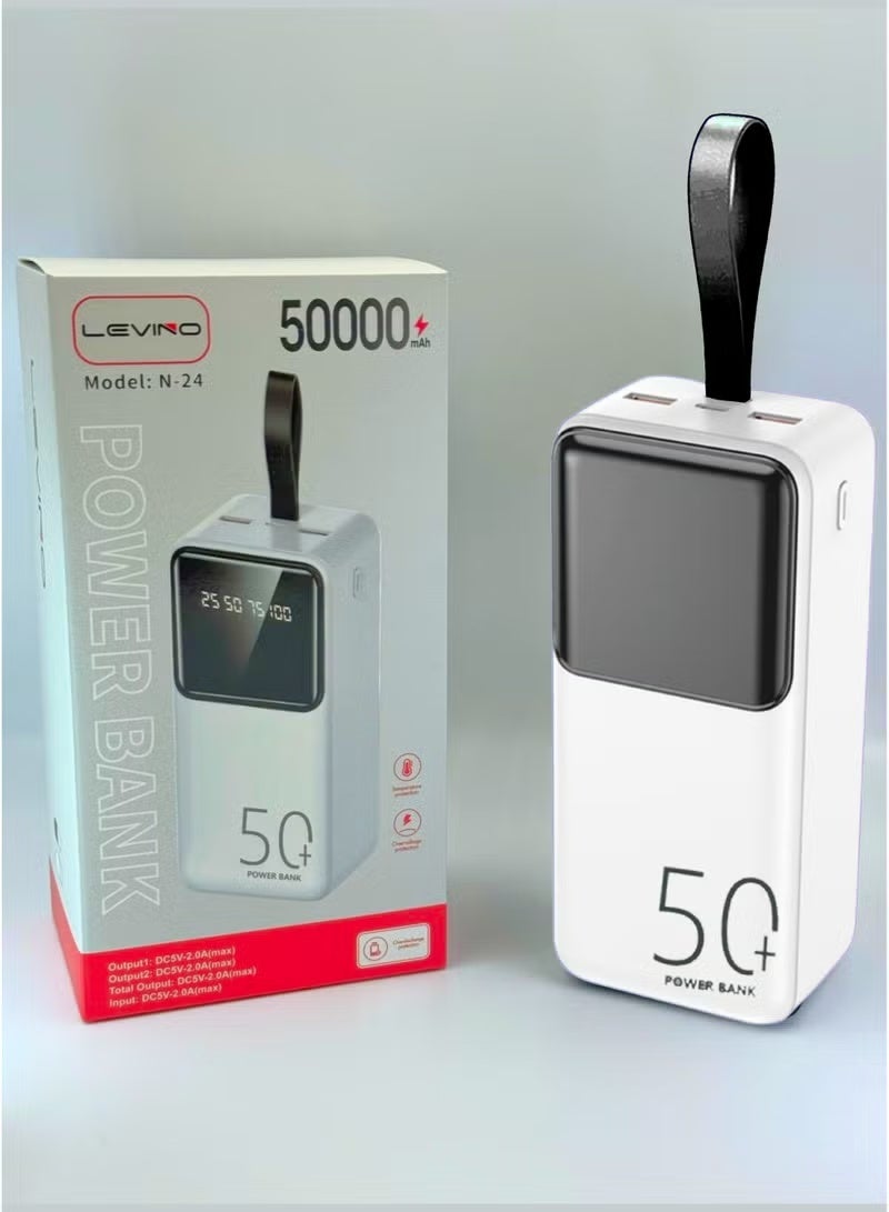 LEVINO 50000mAh Power Bank – 22.5W Fast Charging, 2 USB & 1 Type-C PD Port, Ideal for Outdoor, Camping & Home Use - Image 2