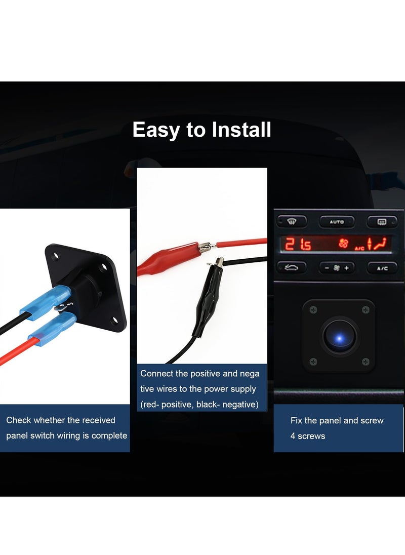 SYOSI - Rocker Toggle Switch Panel, with Blue LED Indicator - DC 12V 20A USB Charger, Round Lighted ON/Off SPST Switch Control for Ships, Yachts, RVs, Buses, Trailers, Campers, Boats, and More - Image 1