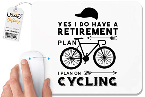 UDNAG White Mousepad 'Cycling | YES I DO Have A' for Computer/PC/Laptop [230 x 200 x 5mm] - Image 2