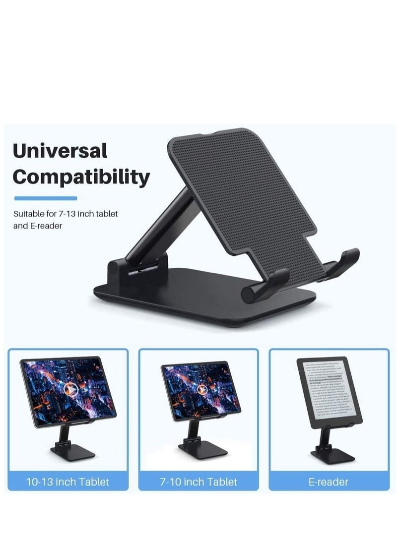 Foldable & Adjustable Tablet Stand for Phones, iPad Pro 11, Samsung Galaxy Tabs, Kindle, Nintendo Switch, Black - Image 5