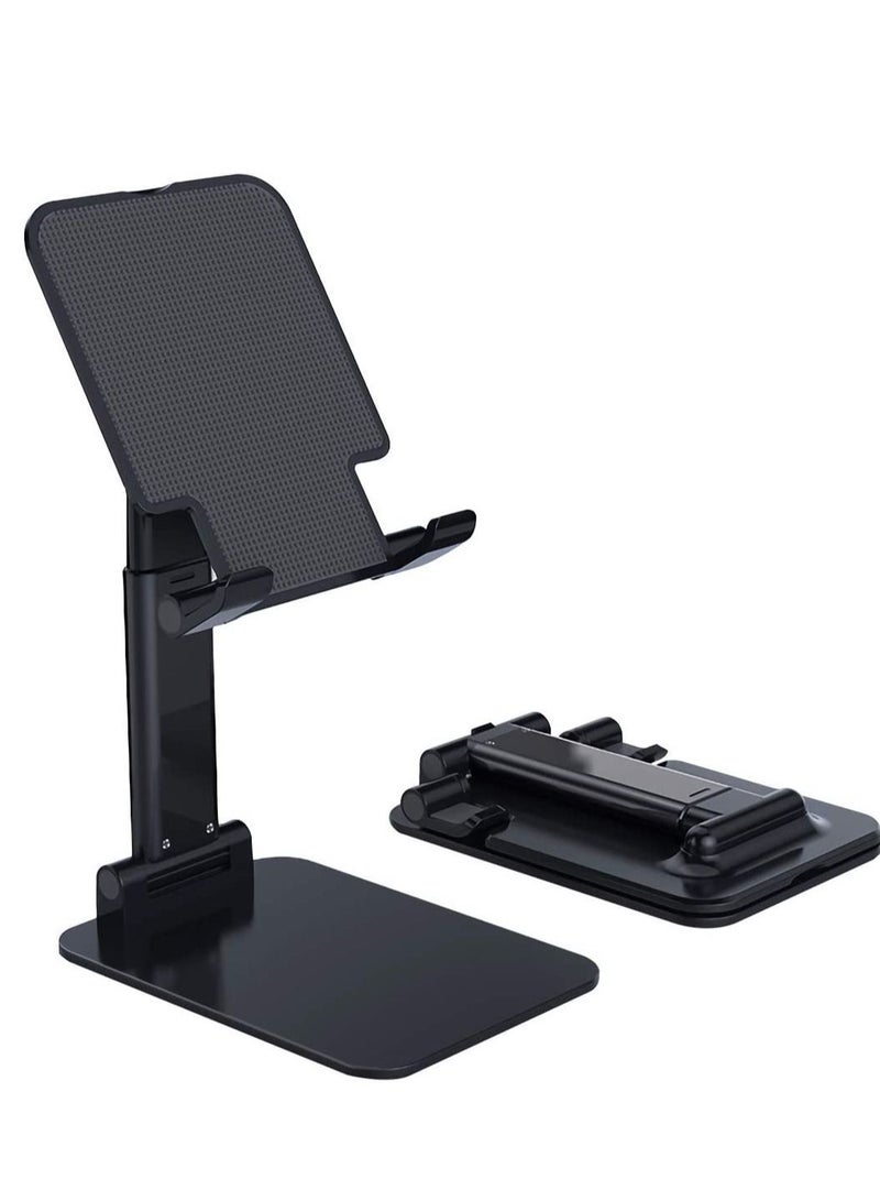Foldable & Adjustable Tablet Stand for Phones, iPad Pro 11, Samsung Galaxy Tabs, Kindle, Nintendo Switch, Black - Image 1