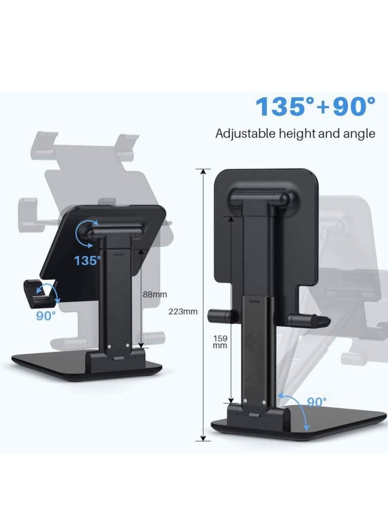 Foldable & Adjustable Tablet Stand for Phones, iPad Pro 11, Samsung Galaxy Tabs, Kindle, Nintendo Switch, Black - Image 4