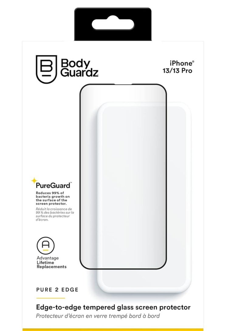 Bodyguardz Pure 2 Edge, Black Border, iPhone 13 (2021 Version), PureGuard, Sustainable Packaging, Small, Install tool - Image 3