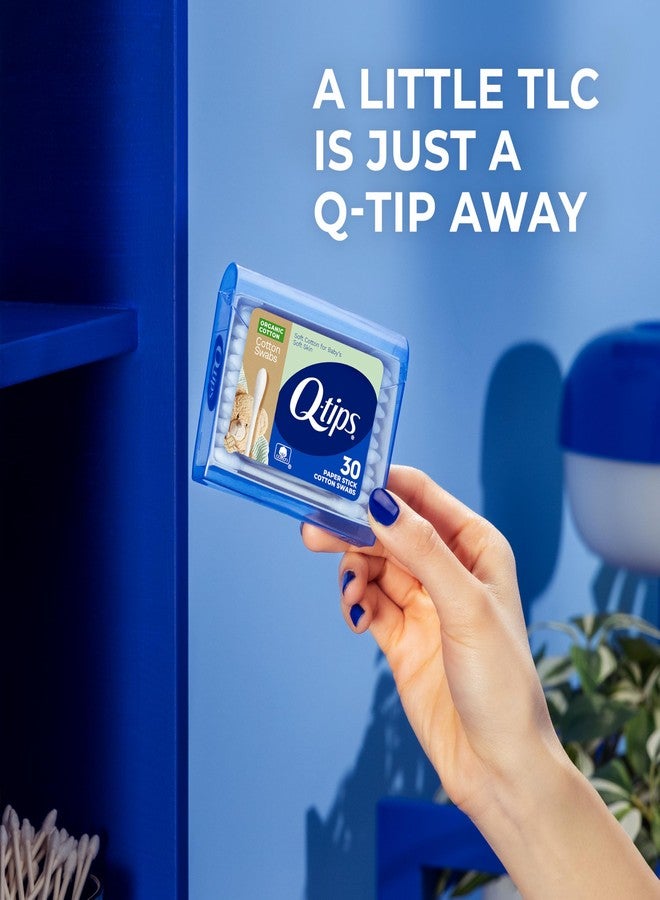 Q-tips Organic Cotton Swabs Travel Size Toiletries, for Baby, Beauty and First Aid, 100% Organic Cotton, 30 Count - Image 2