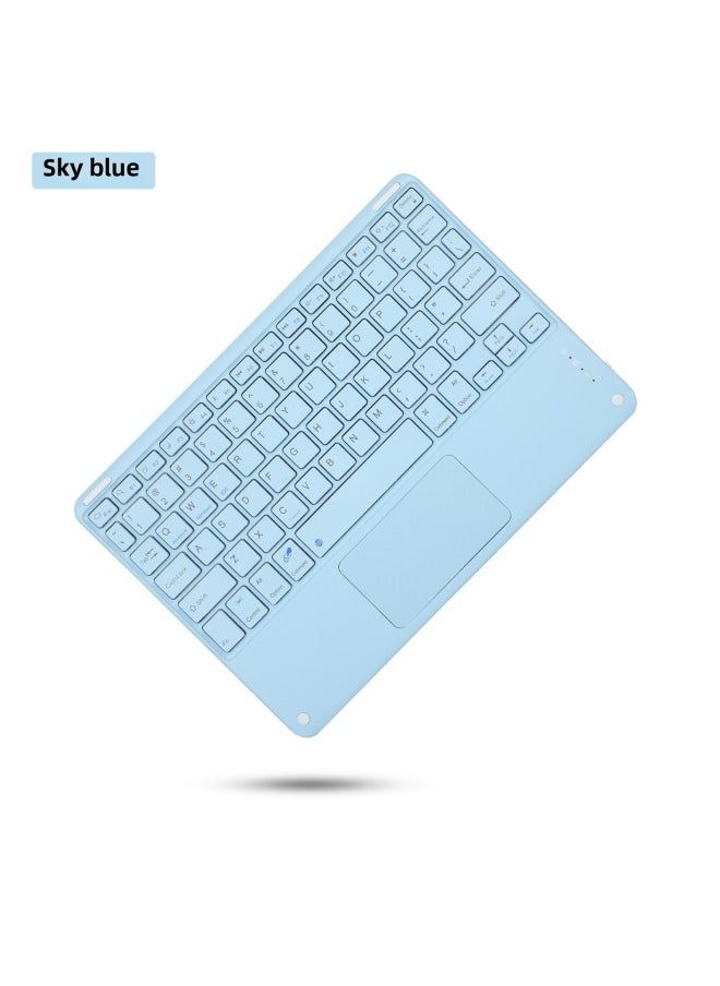 For Huawei Lenovo Tablet PC Bluetooth Keyboard 10 Inch Touch Keyboard Thai Spanish-Color:Sky Cloud Blue-Product Type:English + Taiwan Phonetic - Image 1
