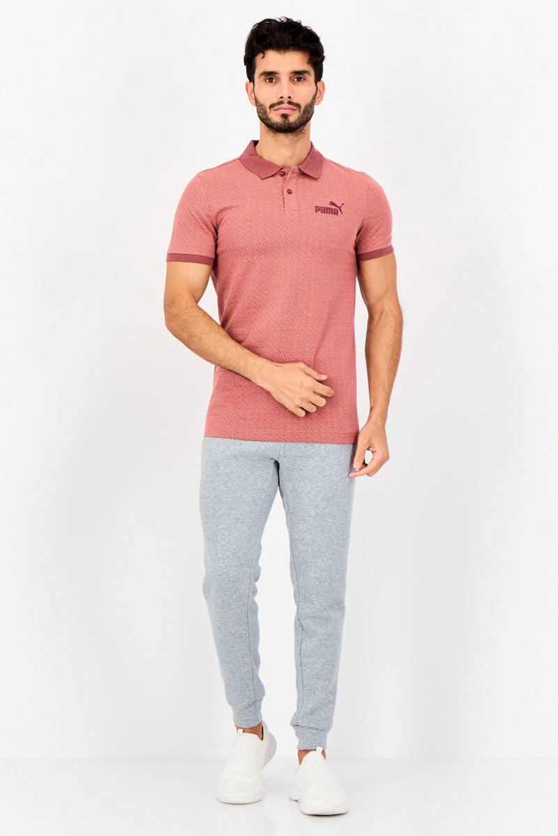 PUMA قميص بولو خارجي للرجال بقصة ضيقة بأكمام قصيرة، بني صدئ - Image 4