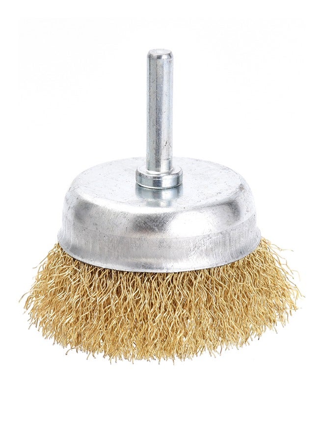 LAWAZIM Wire Cup Brush -2.5inch- Heavy-Duty Brass Wire Brush Attachment with Crimped Bristles for Power Tools - Ideal for Rust Removal, Metal Cleaning, and Surface Preparation with Maximum 4500 RPM - Image 1