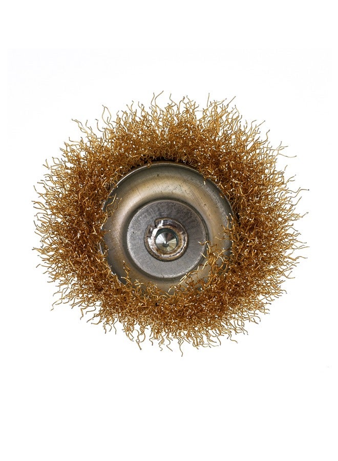 LAWAZIM Wire Cup Brush -2.5inch- Heavy-Duty Brass Wire Brush Attachment with Crimped Bristles for Power Tools - Ideal for Rust Removal, Metal Cleaning, and Surface Preparation with Maximum 4500 RPM - Image 4